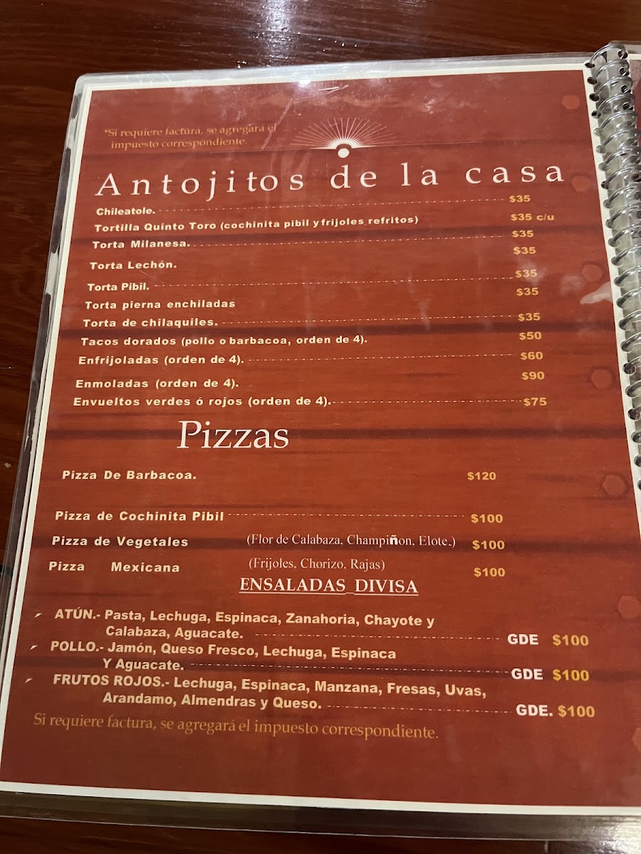 El Quinto Toro Menu - Image 2