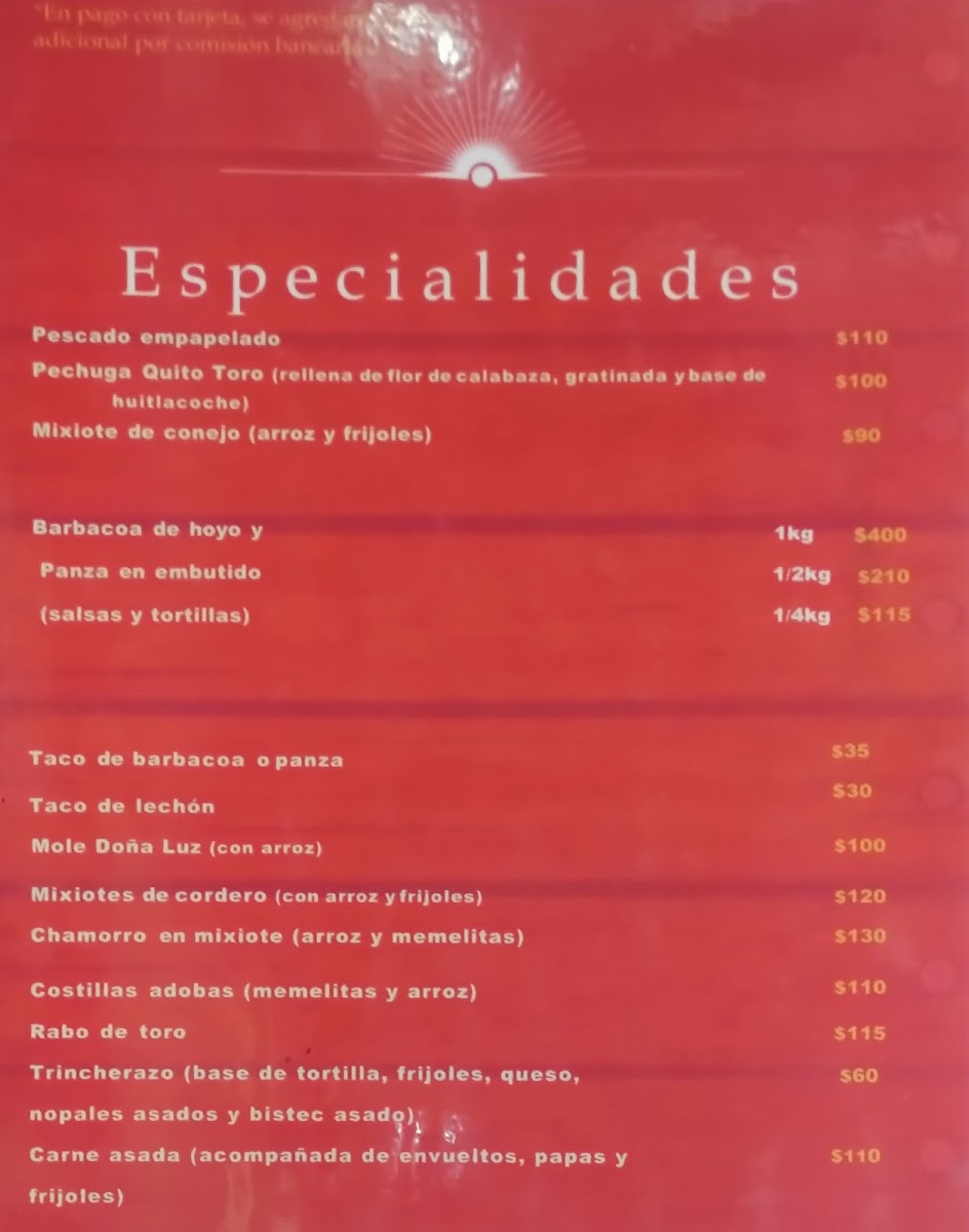 El Quinto Toro Menu - Image 5